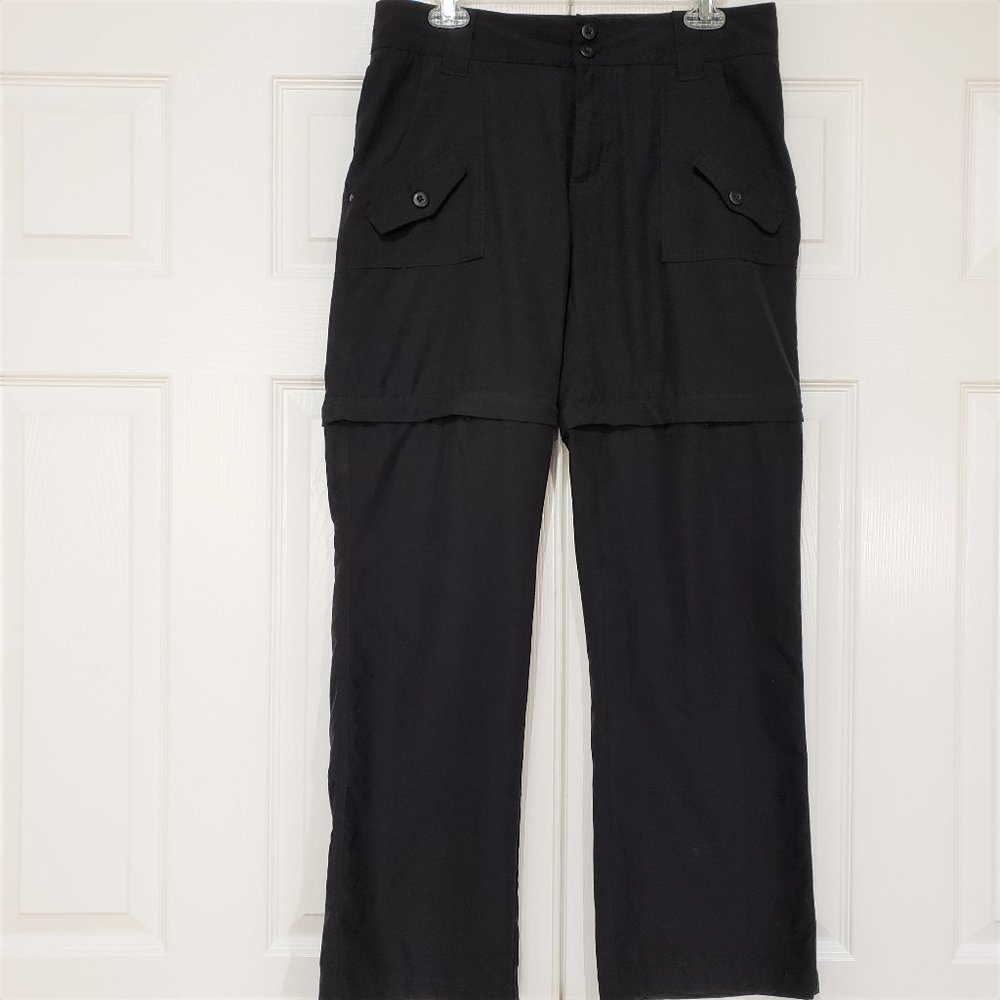 Black Convertible Rugged Exposure Hike Camp Convertible Pants Shorts, Size 10